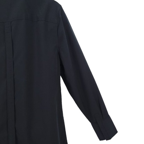 Chicos Half Placket Shirt Fashion Top Womens Size 0 US 4 Black Silky Soft NEW - Picture 10 of 12